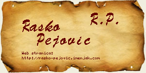 Raško Pejović vizit kartica